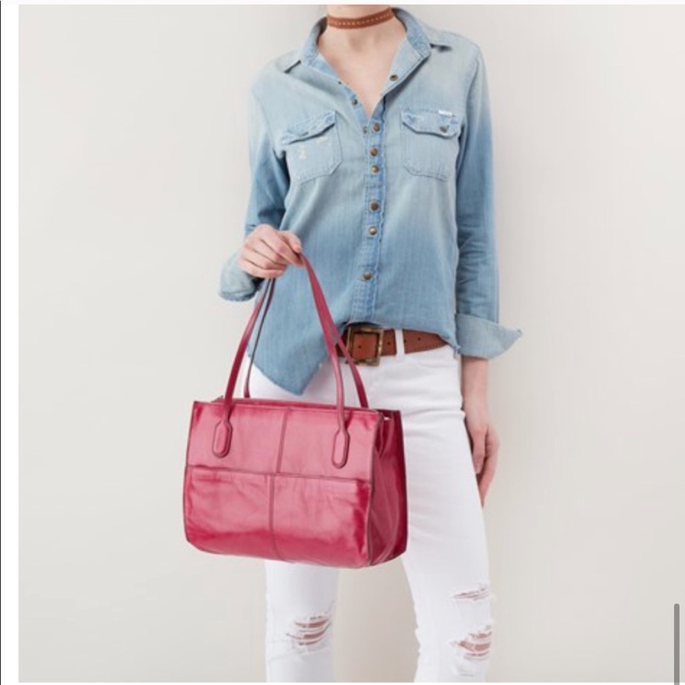 Hobo Friar Satchel in Deep Pink